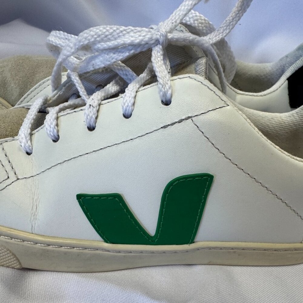 Veja White & Green Kids/Womens Tennis Shoes 5M/7M - Picture 4 of 12